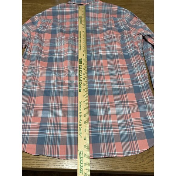Southern Tide Coastal Passage Shirt Men's Button Up‎ Size M Plaid Salmon Preppy - Picture 8 of 14